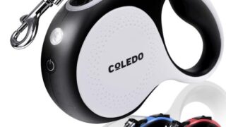 「COLEDO 犬用リード 伸縮 LEDライト付き」：夜散歩を安心に！LEDライト付き伸縮リードで愛犬との時間がもっと楽しく